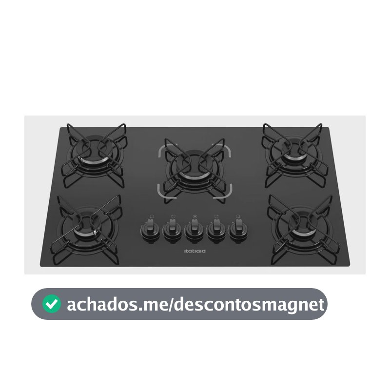 Cooktop 5 Bocas A Gás Glp Itatiaia Preto Essencial Preto Bivolt