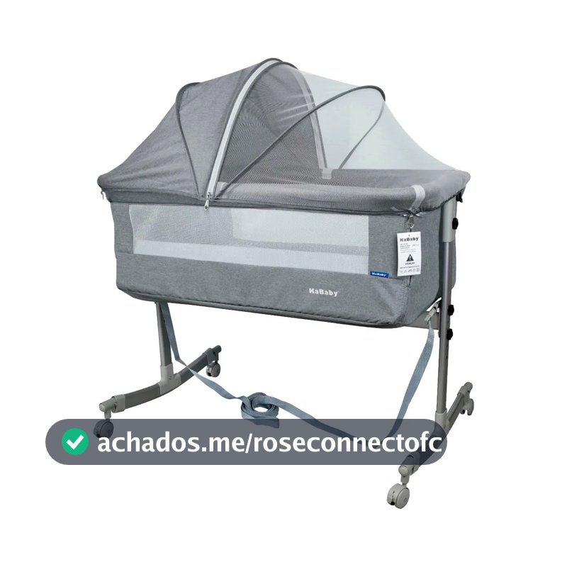 Berço Moisés Sleep 3 Em 1 Co-bed Com Cinta e Moquiteiro Cinza - KaBaby