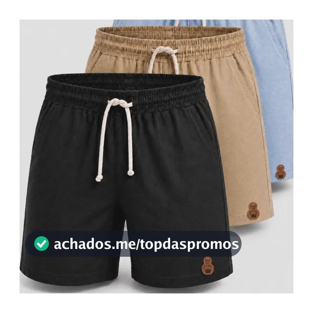 Kit 3 Shorts Masculino Linho Bermuda Mauricinho Praia Verão