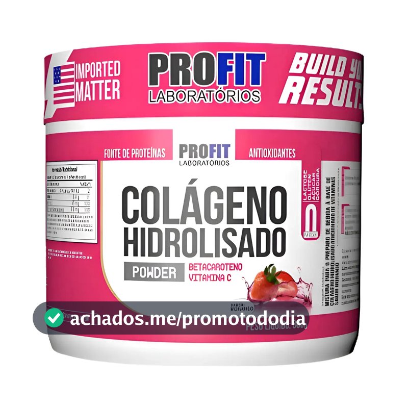 Colágeno ProFit Laboratórios Pro Fit em pó sabor Morango x 300g