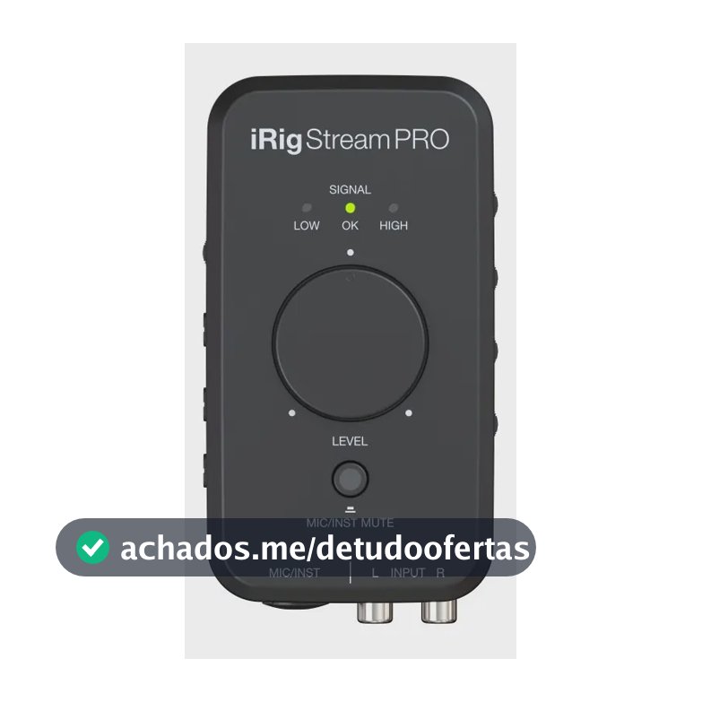 Interface Áudio iRig Stream Pro Preto IK Multimedia 24bit 96kHz USB