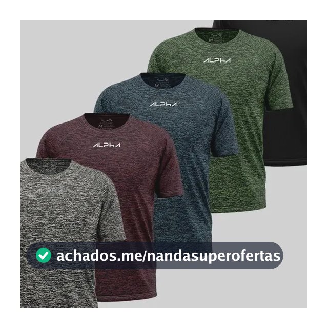 Kit 5 Camisetas New Fluid Mescla Dry Alpha Masculina