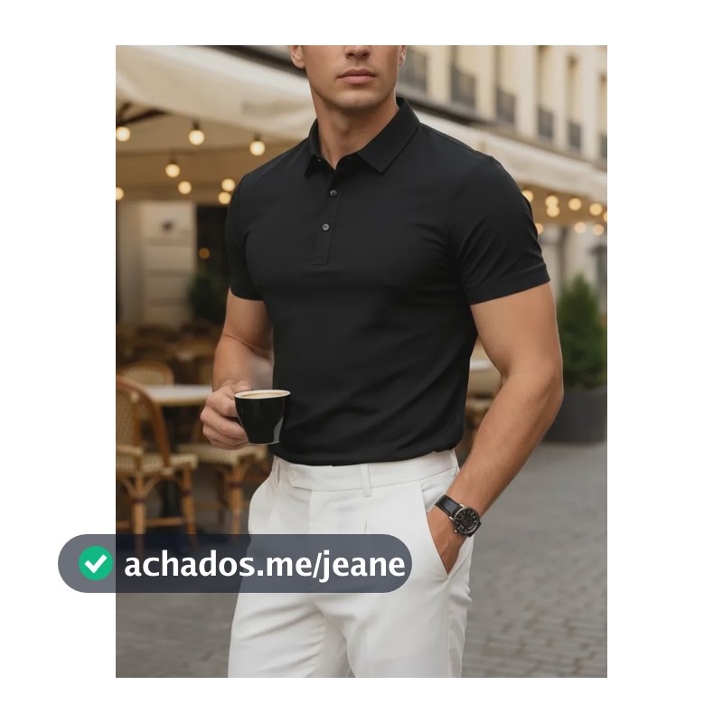 Camisa Camiseta Gola Polo Tecnológica Poliamida Alto Padrão Preto G