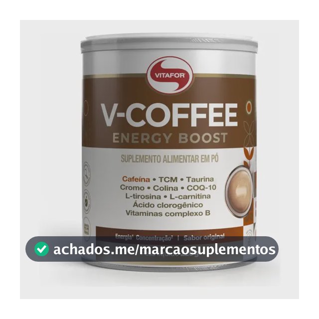 V-coffee Energy Boost Vitafor Lata 220g Sem Sabor