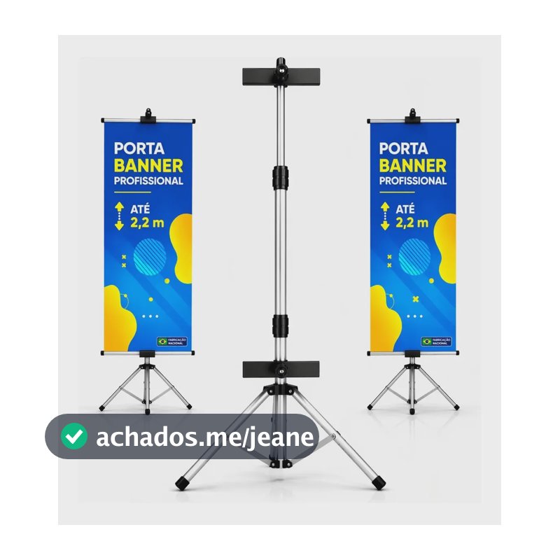 Tripé Infinityfull Porta Banner, 2,2 M Cor Preto E Prata Preto/prata