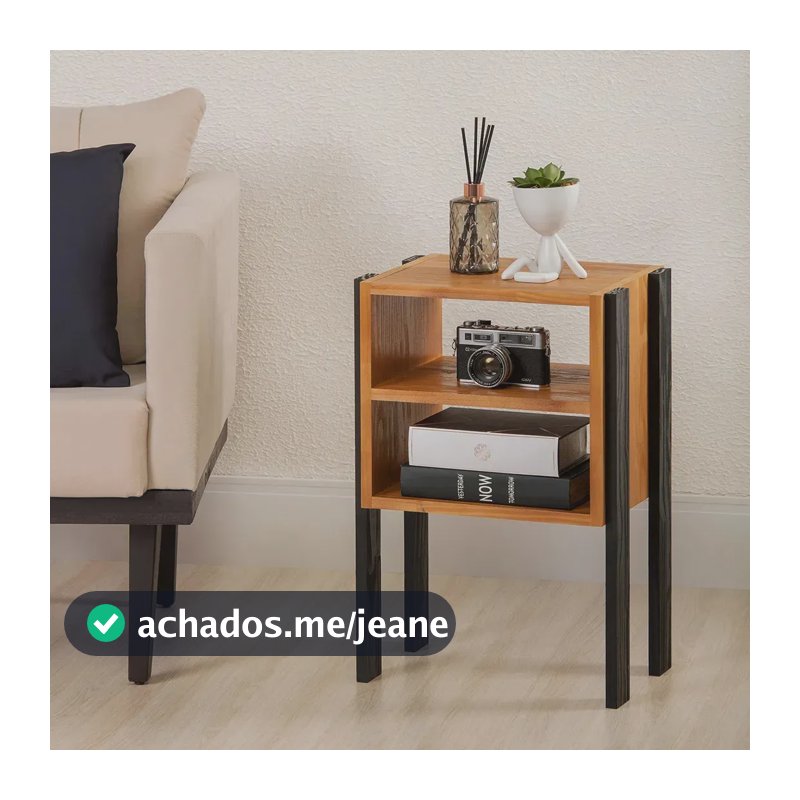 Mesa De Cabeceira Modelo Industrial 3 Prateleiras