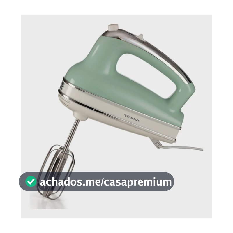Liquidificador manual vintage Ariete 1548 450w 5 Vel + Turbo Green