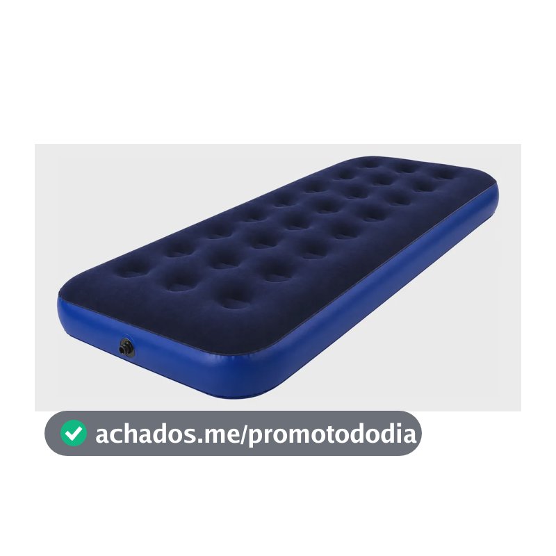 Colchão Inflável Solteiro Camping Casa Umbrella + Kit Reparo Azul