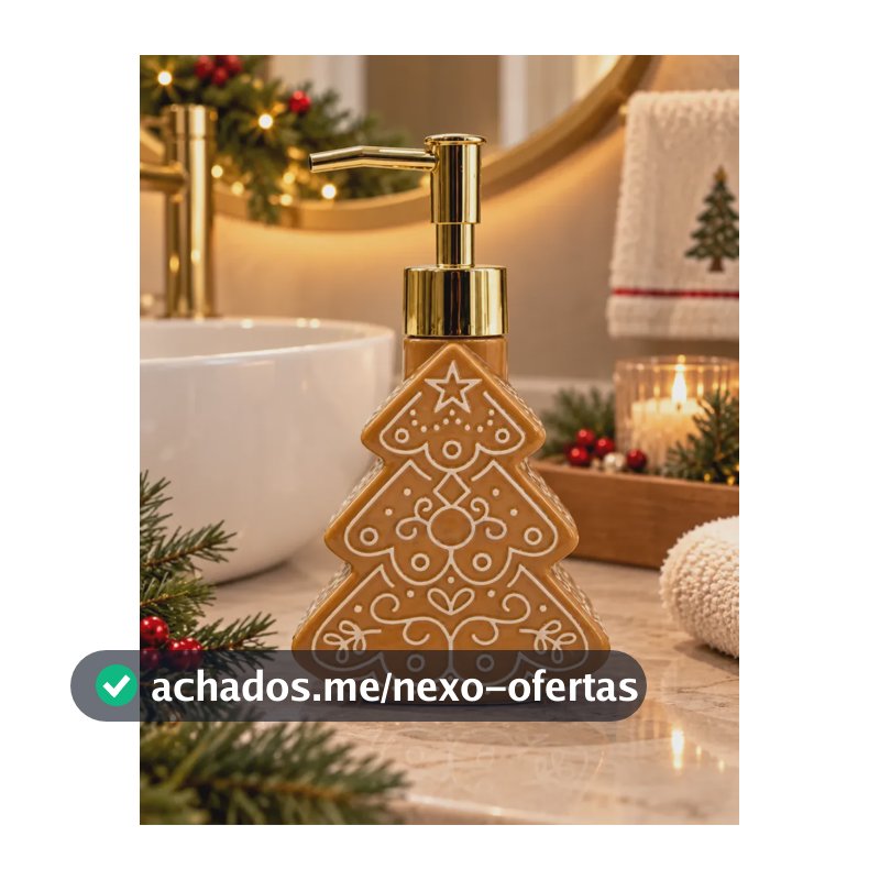 Porta Sabonete Liquido Natal Banheiro Decoração Porcelana Árvore Natal