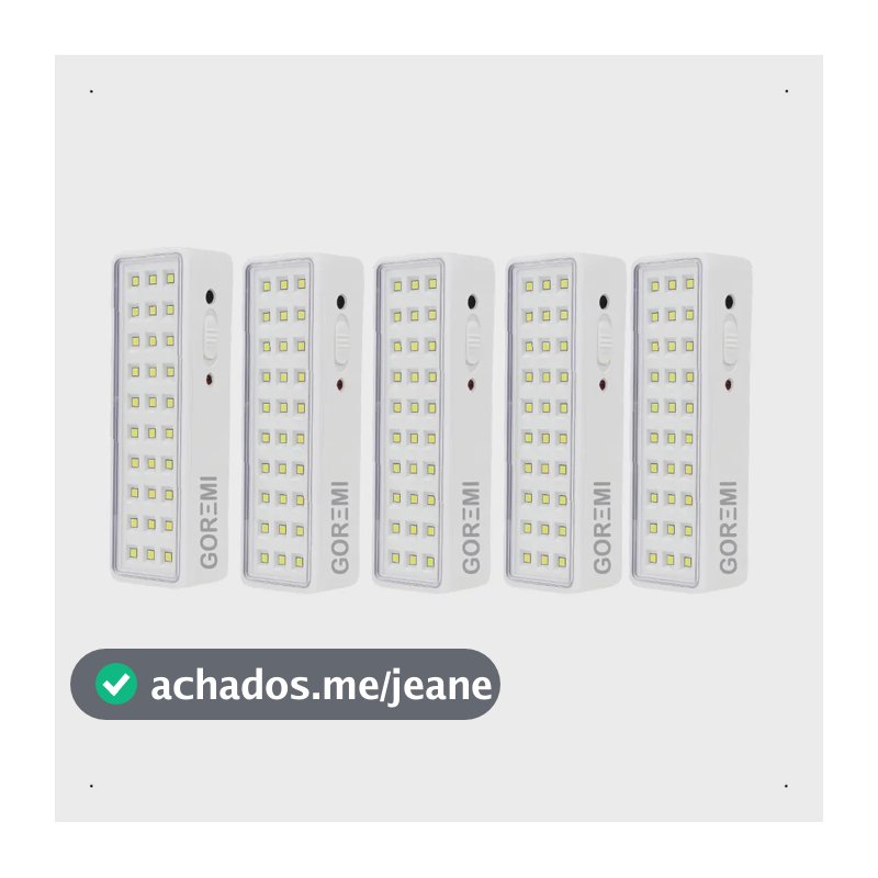 5 Luminária Emergência Lâmpada 30 Leds Recarregável Bivolt Branco-frio