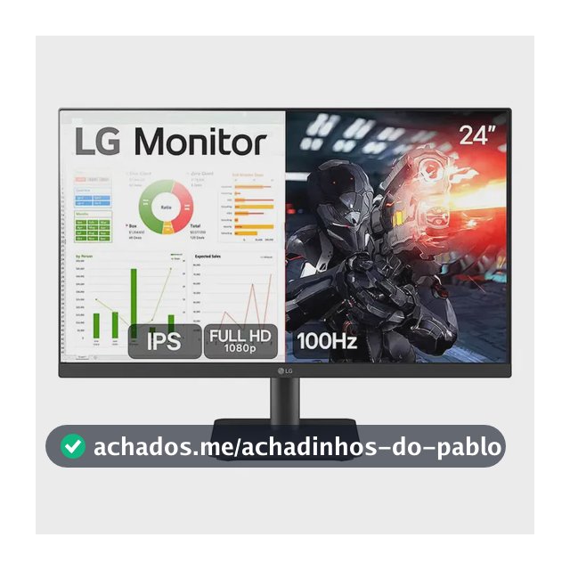 Monitor PC Gamer LG 24”- IPS, Full HD, 100Hz, HDMI, Preto - 24MS500-B