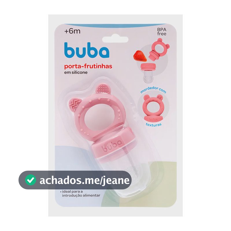 Porta Frutinhas Silicone Ursinho Rosa Lanchinho 18853 Buba