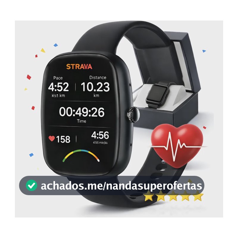 Relógio Inteligente Smartwatch Amoled 2.2 S Pro Gps Fitness Preto Masculino Digital Treino Compativel Strava Gps Chatgpt Preto Feminino Ios Android M3 Preto Bluetooth Academia Praia