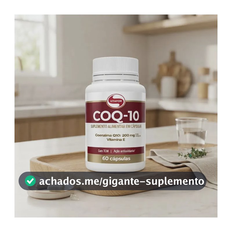 CoQ10 Vitafor Coenzima Q10 200mg em cápsula Sem sabor de 60 un