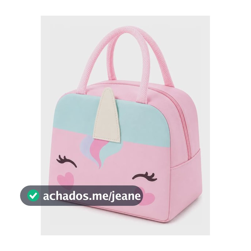 Bolsa Térmica Infantil Lancheira Escolar Marmita Com Alça Rosa-claro