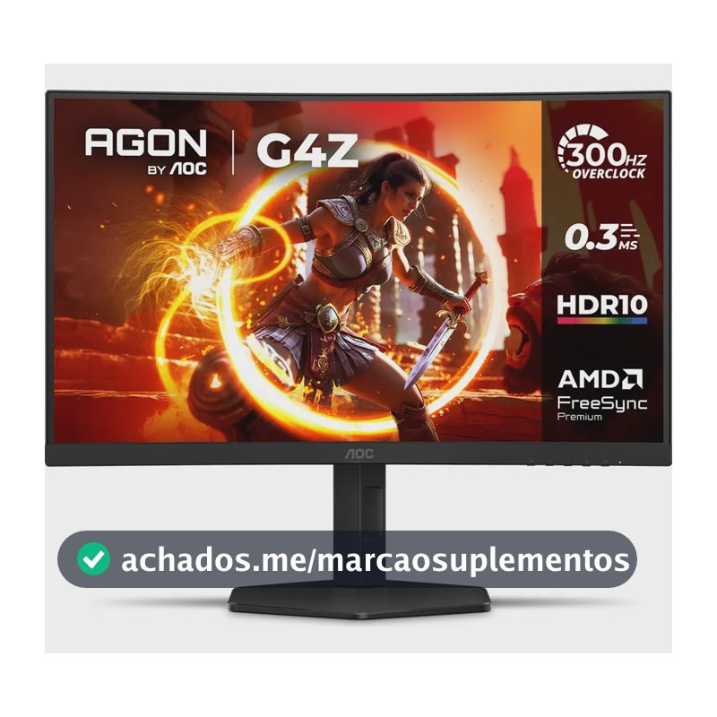 Monitor Gamer Curvo AOC AGON G4Z 27" 300Hz 0,3ms HDR10 Base Ajustável C27G4Z/P Preto