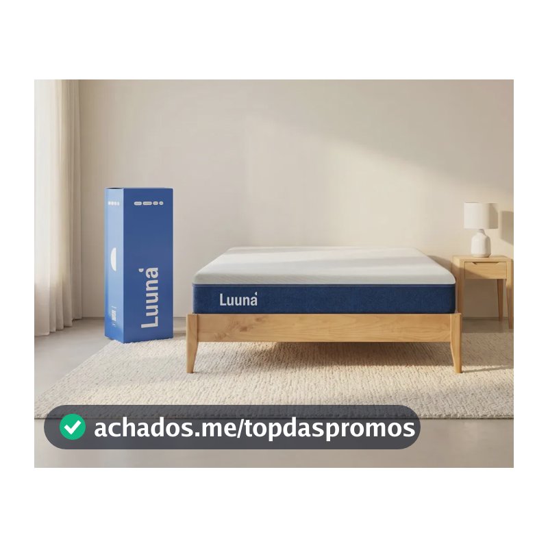 Colchão Queen Luuna Blue, Espuma 20 cm com Bloqueio de Movimento, 10 Anos de Garantia