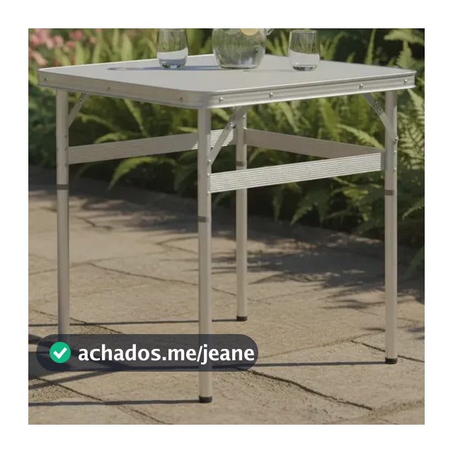 Mesa Vira Maleta Alumínio Com Alça Portátil 60x45cm Para Camping Pesca Jardim Área Externa Ou Interna Salão De Festas Gourmet Cor Branco