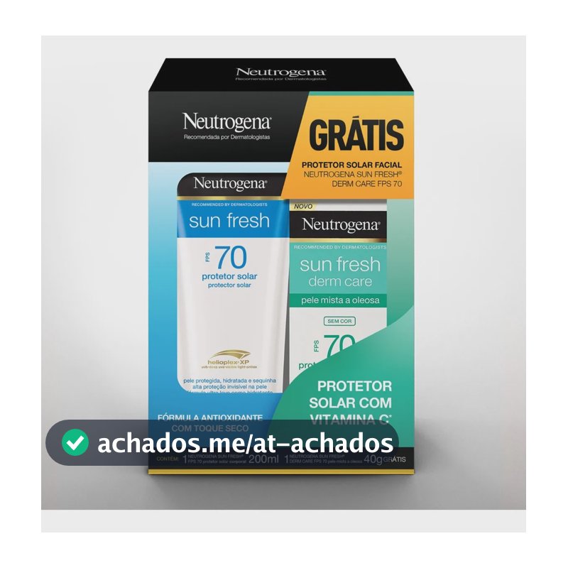 Kit Protetor Solar Neutrogena Promopack Corporal Fps70 200ml + Neutrogena Sun Fresh Facial Fps70 40g