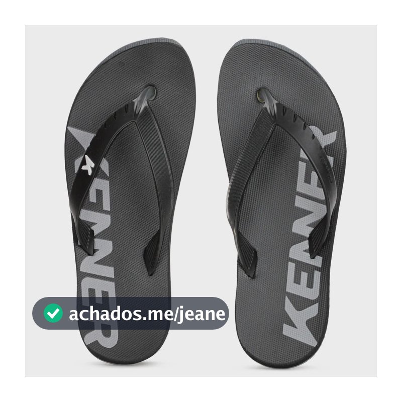 Chinelo Kenner Praia Casual Gel Maleável Palmilha Ergonômica Preto 40 Br