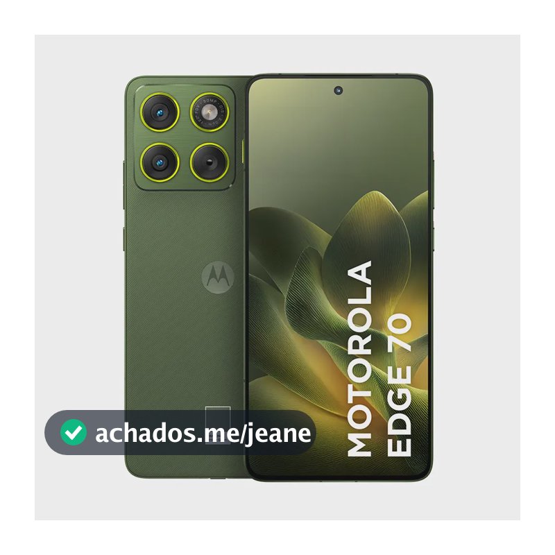 Smartphone Motorola Edge 70 5g - 256gb 8gb Ram + 16gb Ram Boost, Ultrafino, 3 Cameras 50mp, Tela 1.5k Extreme Amoled 120hz - Verde-escuro