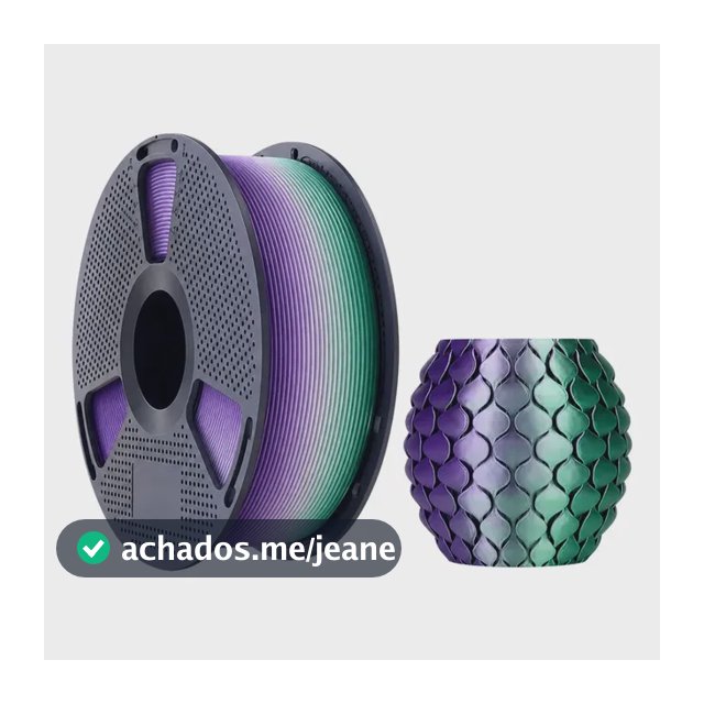 Filamento Impressão 3d Silk Pla+ Duas Cores Verde Roxo Sunlu Verde E Roxo