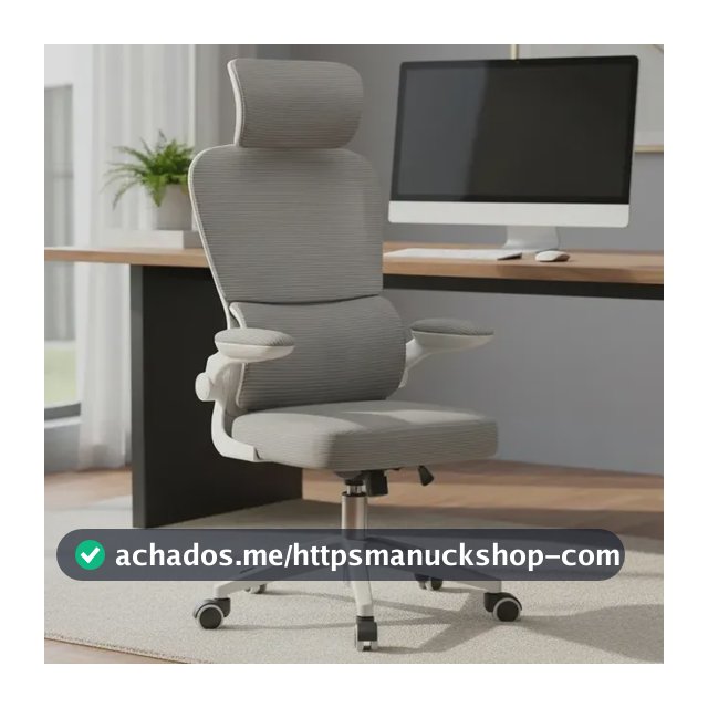 Cadeira Escritório Ergonômica Python Fly B07 Cinza Com Suporte Lombar