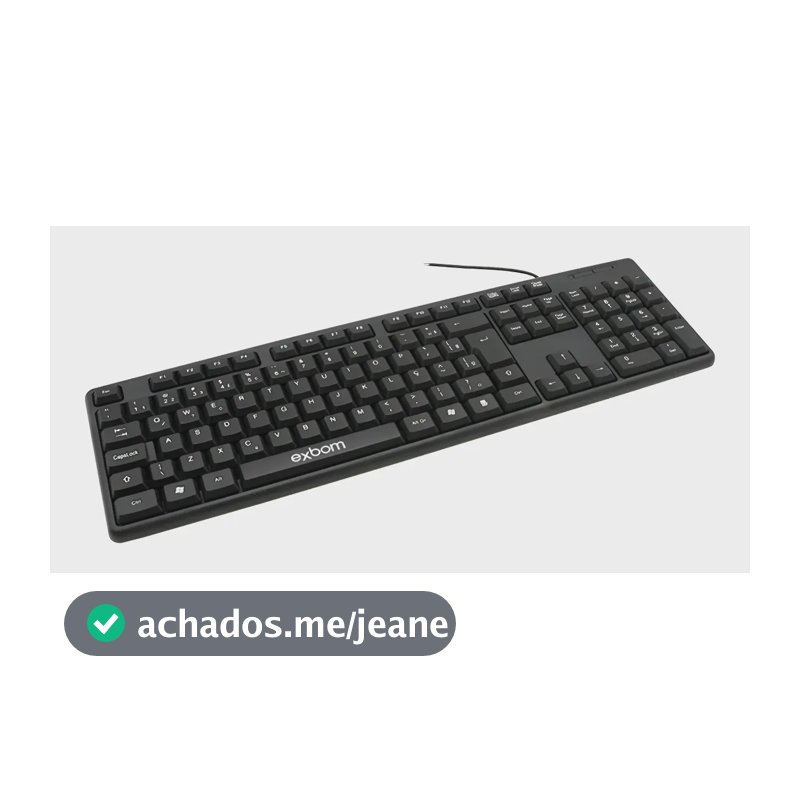 Teclado USB Exbom BK-103 QWERTY Português Brasil Preto 107 Teclas