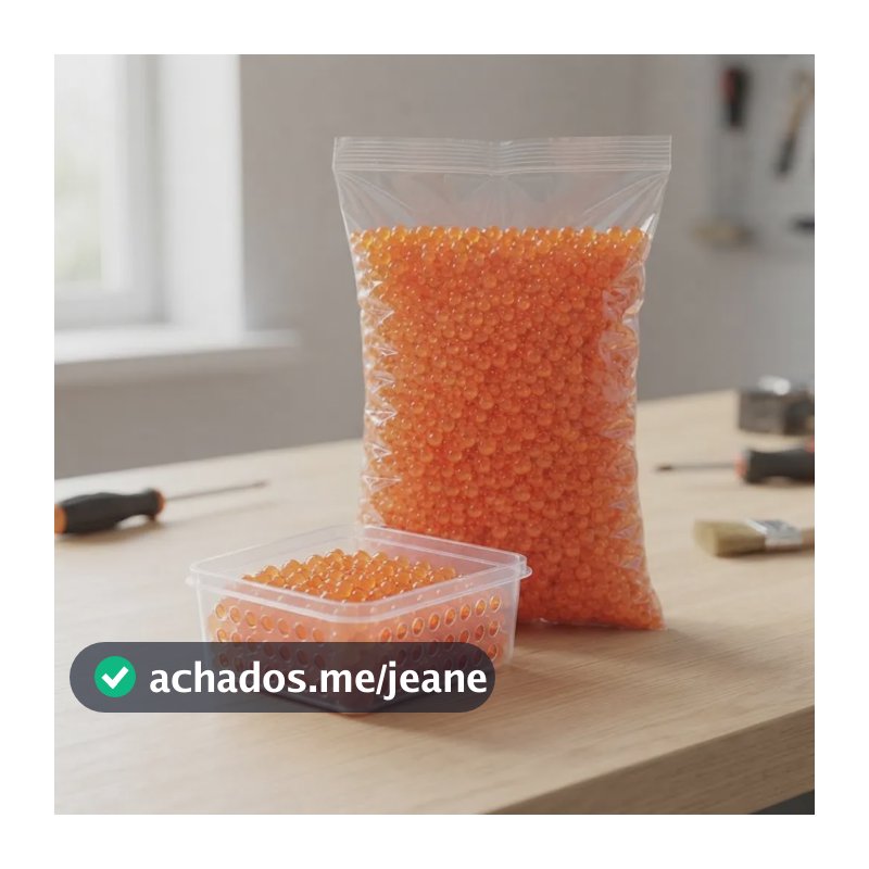 Sílica Gel Premium 4-8mm Desumidificante 1kg Laranja