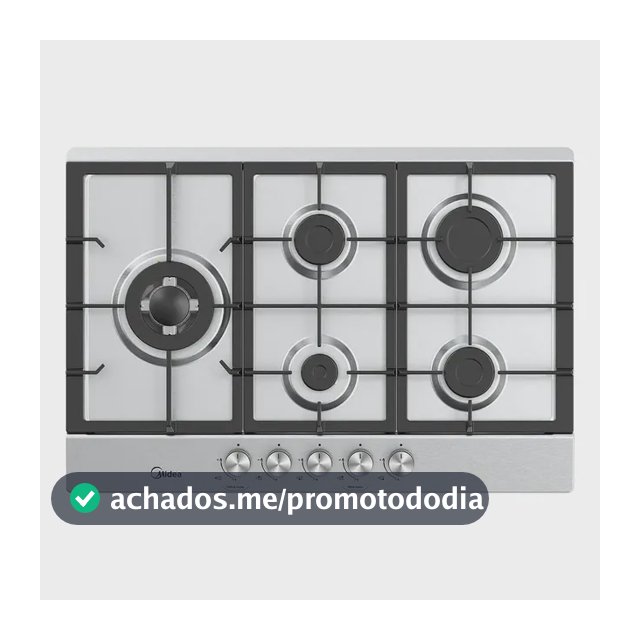 Cooktop CYB5B 5 Bocas a Gás Inox Grade de Ferro Fundido Midea Bivolt