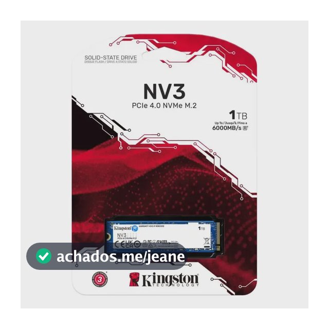 SSD Kingston NV3 1TB M.2 2280 PCIe 4.0 NVMe 6000 MB/s
