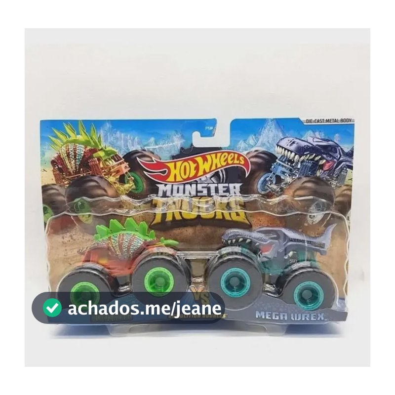 Monster Trucks Veículo de Brinquedo Pacote Surpresa 2 Carros Escala 1:64 Hot Wheels