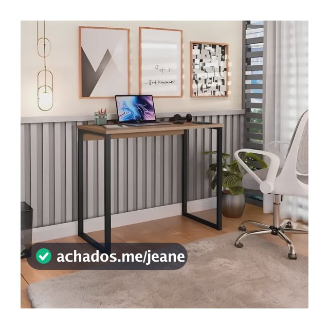 Escrivaninha Industrial Mesa Estudo Aparador Office Aço Mdf