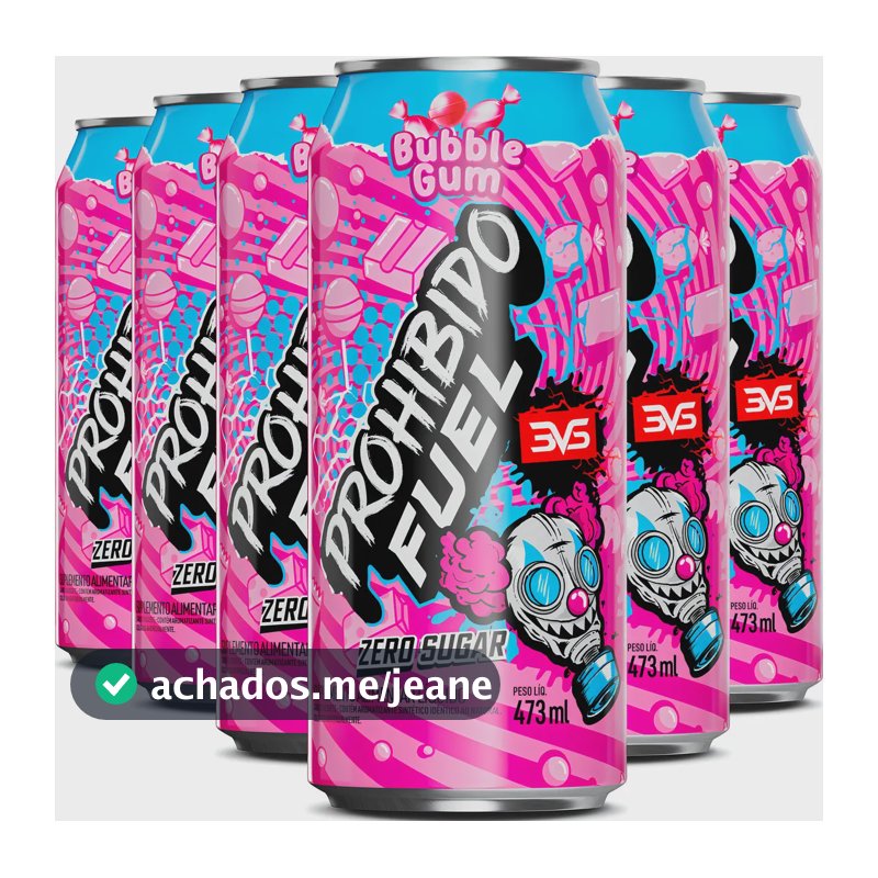 PROHIBIDO FUEL Energy Drink Sabor: Bubble Gum - Pack Com 6 Unidades De 473ml - Fórmula Exclusiva E Inovadora Pré Treino em Lata
