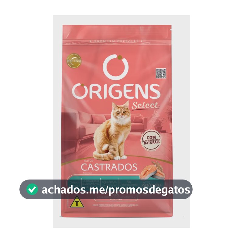 Origens Gatos Castrados Adultos Sabor Salmao 3 Kg