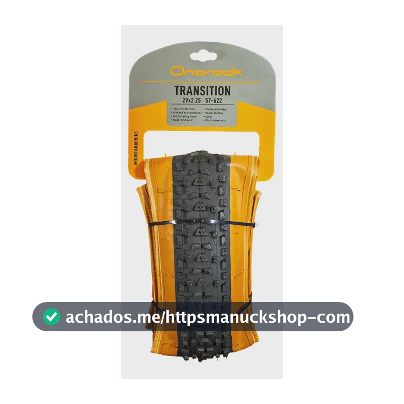 Pneu 29x2.25 Transition Preto Kevlar Tubeless Mtb 60 Tpi Cor Preto Faixa Marrom