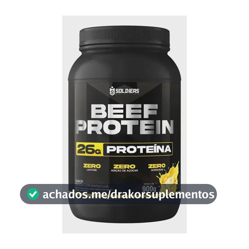 Proteína Beef Protein Zero Lactose Suplemento Alimentar Em Pó Manga Com Maracujá 900g - Soldiers Nutrition