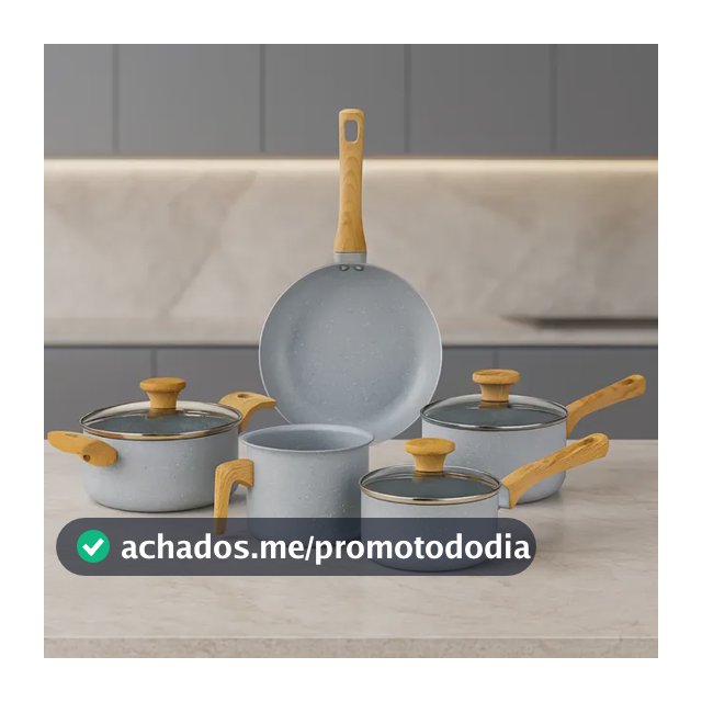 Jogo de Panelas 5 Peças Antiaderente Cerâmico Grafite Mimo Style - Conjunto Completo
