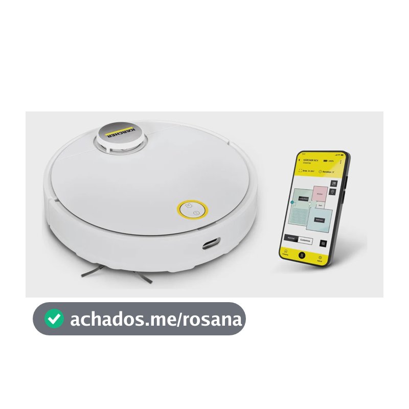 Robô Aspirador de Pó Kärcher RCV 3 com Mapeamento Inteligente, Aspira e Passa Pano. Controle via Aplicativo. Autonomia de 120 min. Navegação a Laser LiDAR e Sensor 360° - Bivolt