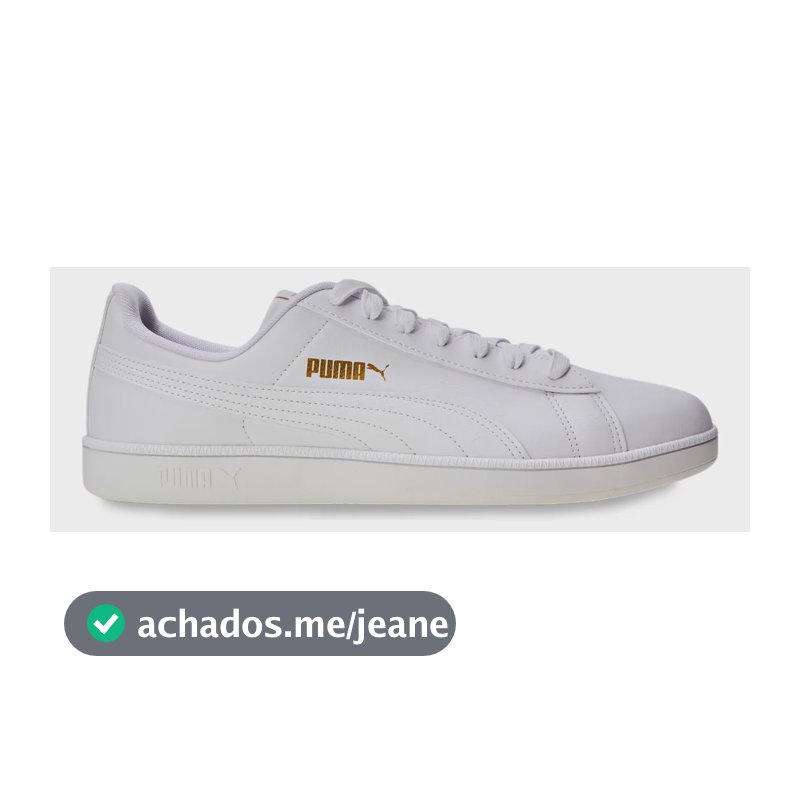 Tênis Casual Masculino E Feminino Up Puma Branco/dourado Geométrico 38 Br