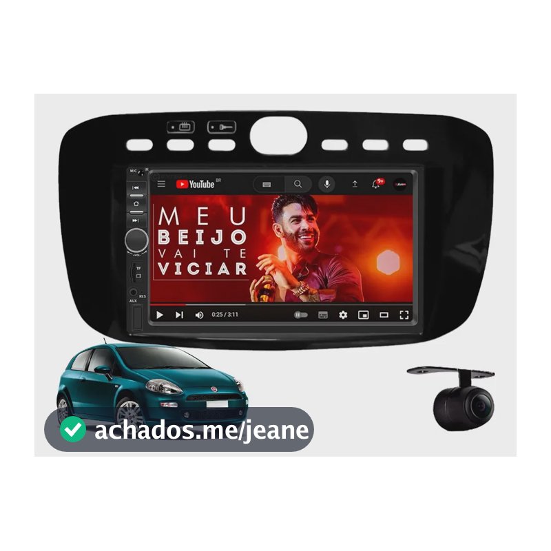 Kit Central Multimídia + Câmera De Ré Ultra Fiat Punto 2013 À 2017 Kit Central Multimídia + Câmera De Ré Ultra Fiat Punto 2013 2014 2015 2016 2017