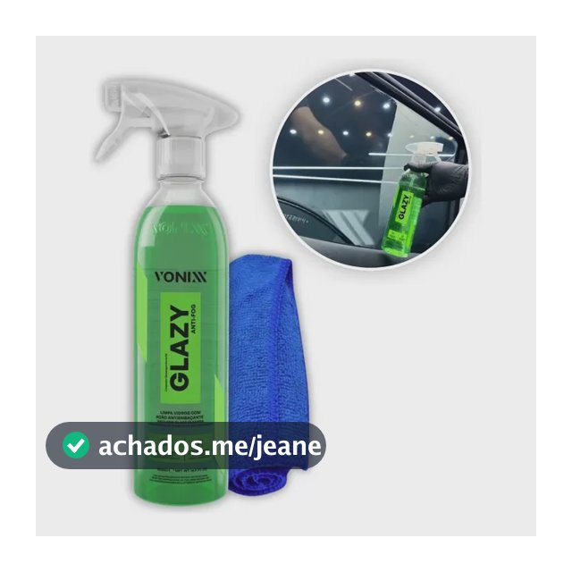Limpa Desembaça Vidros Glazy Anti-fog 500ml Vonixx E Pano
