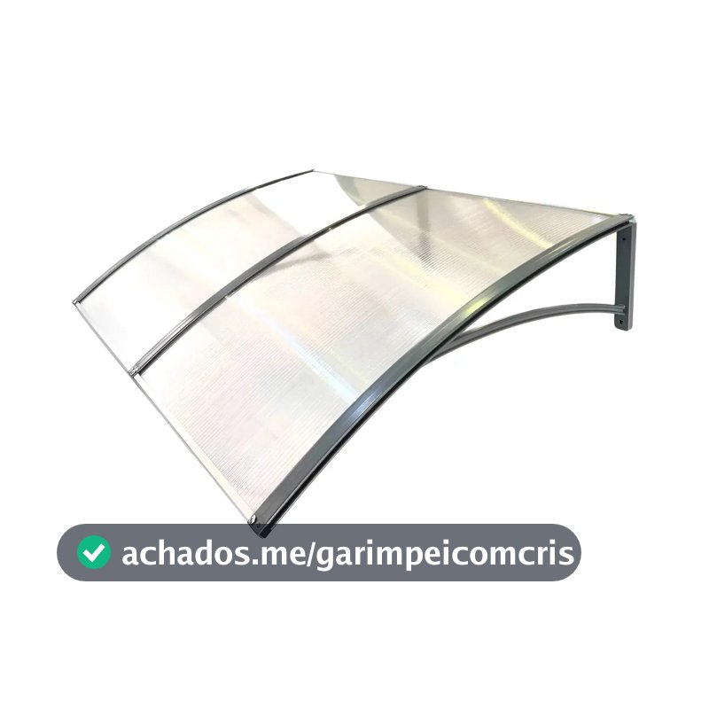 Toldo Policarbonato Modular 150x70 Cm Portas Janelas Cor Toldo Cinza c/ translucido