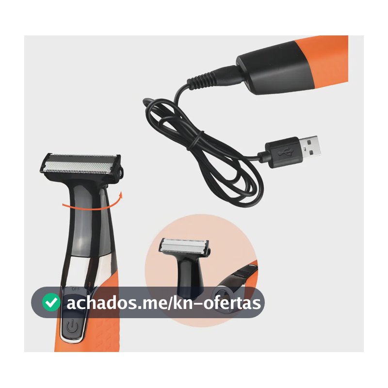 Maquininha 3 Em 1 Kemei KM-1910 Aparador Pelo Corpo Água Resistente