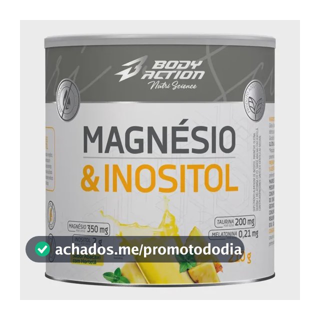 Mineral/vitamina Bodyaction Nutri Science Magnésio E Inositol Taurina Melatonina 210g Em Pó Sabor Abacaxi Com Hortelã X 210g