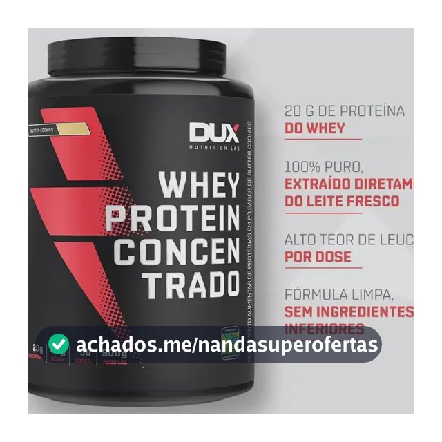Dux Human Health Whey Protein Concentrado 900g Sabor Cookies
