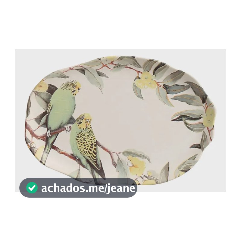 Travessa de Cerâmica Scalla Ramos e Cantos Orgânica Branca Decorada para Servir 20cm