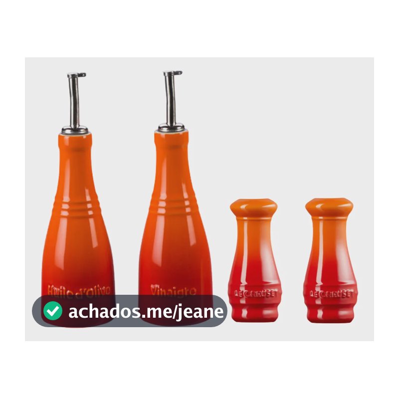 Conjunto  Galheteiro Saleiro  Pimenteiro Laranja Le Creuset