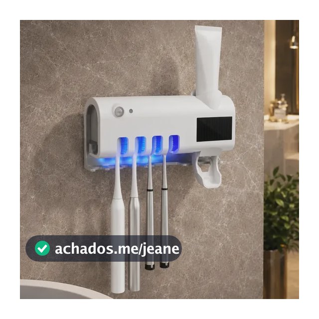 Dispenser Pasta De Dente Com Porta Escova Suporte De Parede Branco