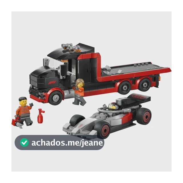 Blocos de Montar Caminhão de Exibição F1 com Carro de Corrida Audi 60493 Lego